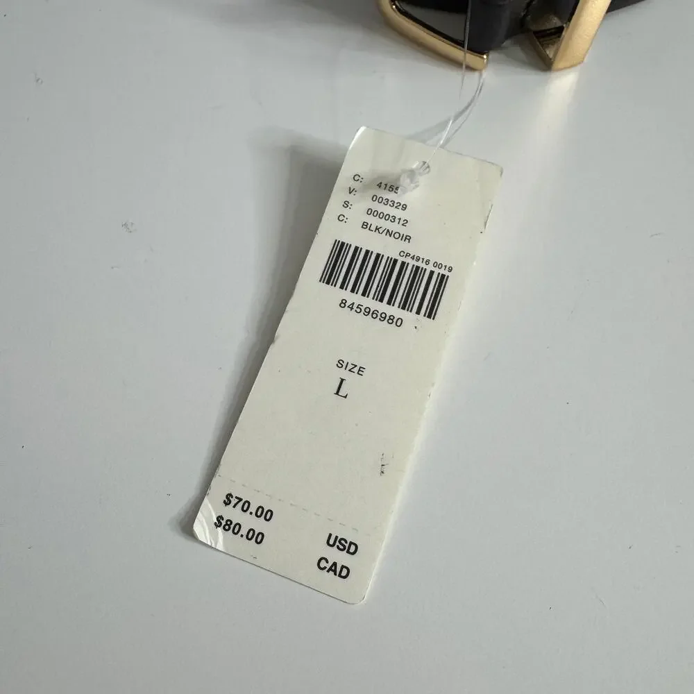 NWT ANTHROPOLOGIE Basic Loop Belt Black Gold Large